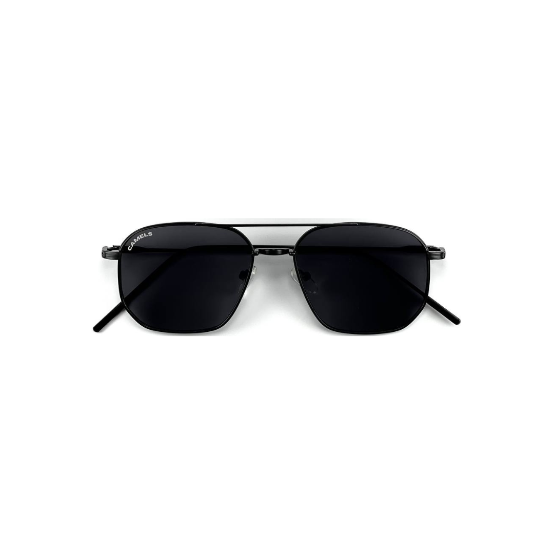 black aviator sunglasses