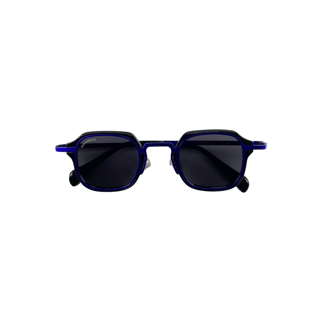 blue frame sunglasses
